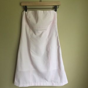 Tailor New York Pink Seersucker Strapless Dress